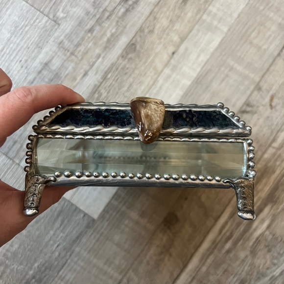 Hand Painted Stained Glass Elephant Jewelry/Keepsake Box - Picture 3 of 4